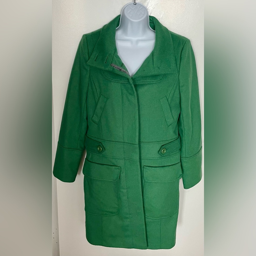 David Barry Women’s Green Wool Mix Coat - Size 8 - NWT